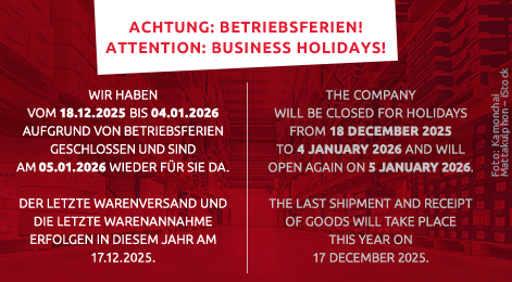 Image Attention: Business holidays!